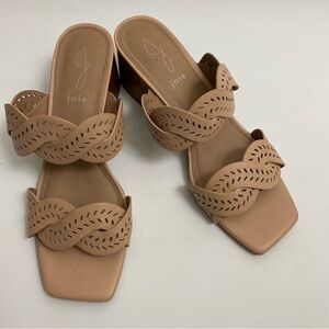 Joie Block Heel Open Toe Sandals 8.5 Slip On Womens Shoes